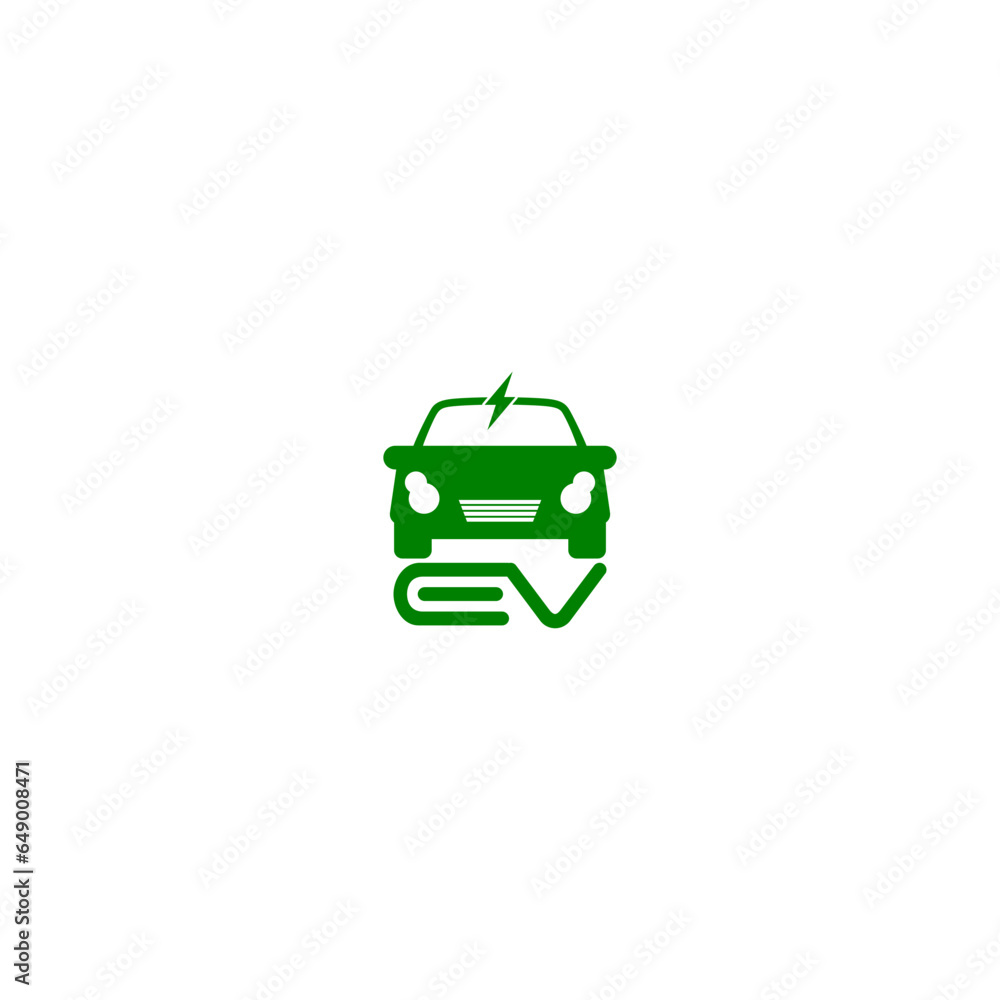 Electric vehicle logo. EV car electric vehicle charger logo icon