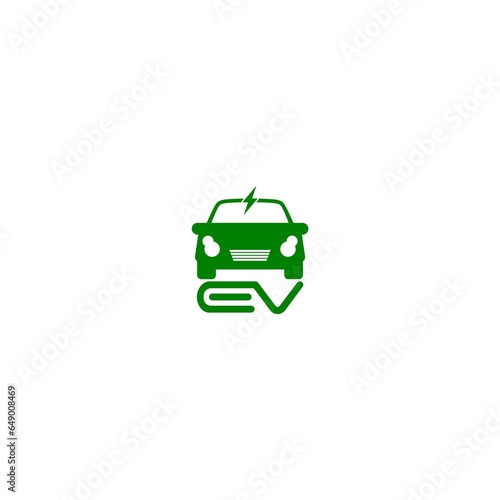 Electric vehicle logo. EV car electric vehicle charger logo icon
