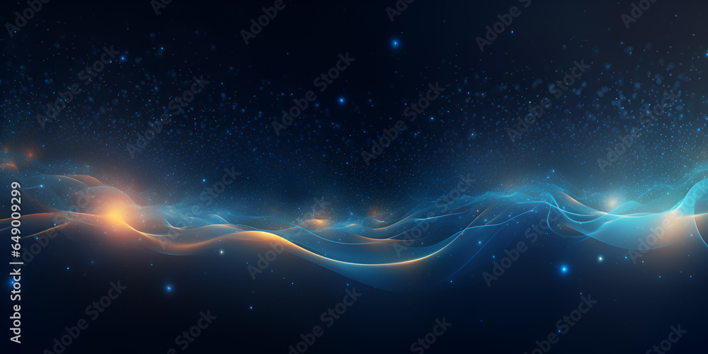 Futuristic abstract blue glow particle background  