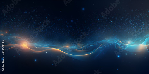 Futuristic abstract blue glow particle background 