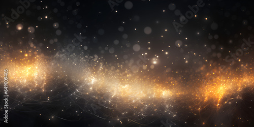 Futuristic abstract golden glow particle, sky space background 