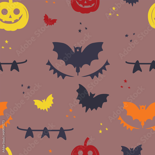 Elevate your Halloween vibe with pumpkin and bat pattern design. Perfect for spooky, festive projects. 