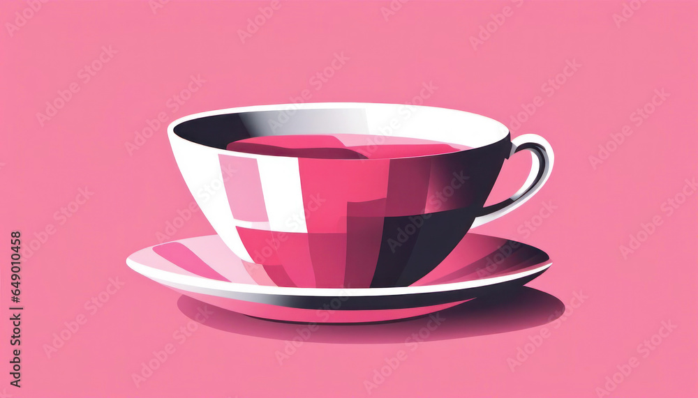 Abstract cup of tea in pink with copy space Abstract cup of tea in pink with copy space
