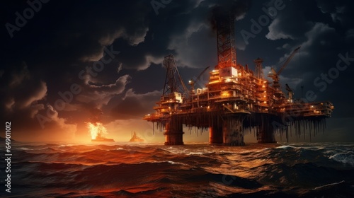 Oil rig at the sea