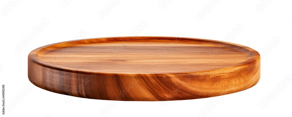 Wooden tray isolated on transparent background, png. Wooden board  - obrazy, fototapety, plakaty 