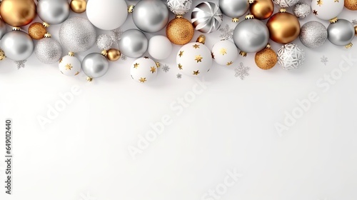 christmas decorations over white background