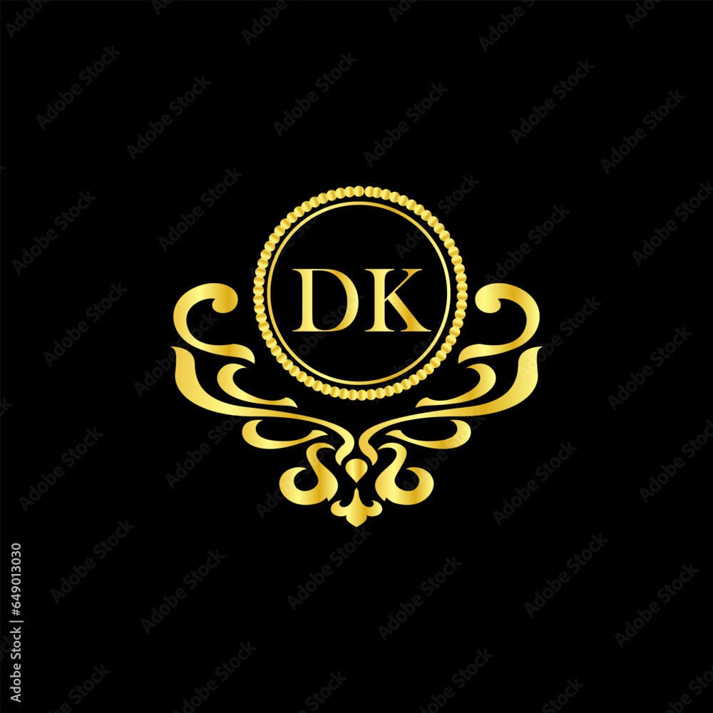 Naklejka premium dk vector design luxury logo template