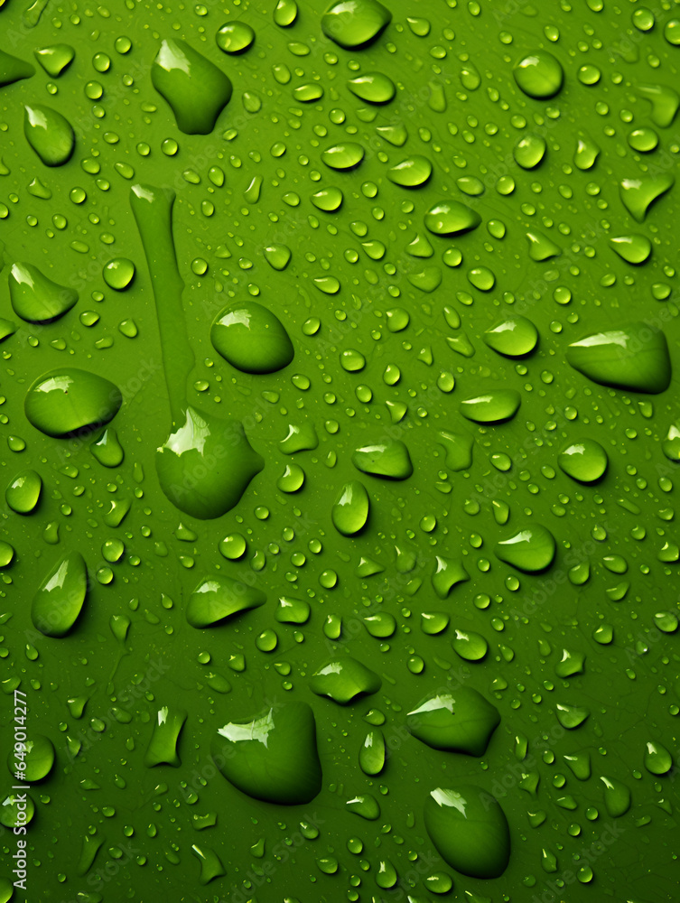 Textured green water drops abstract background 