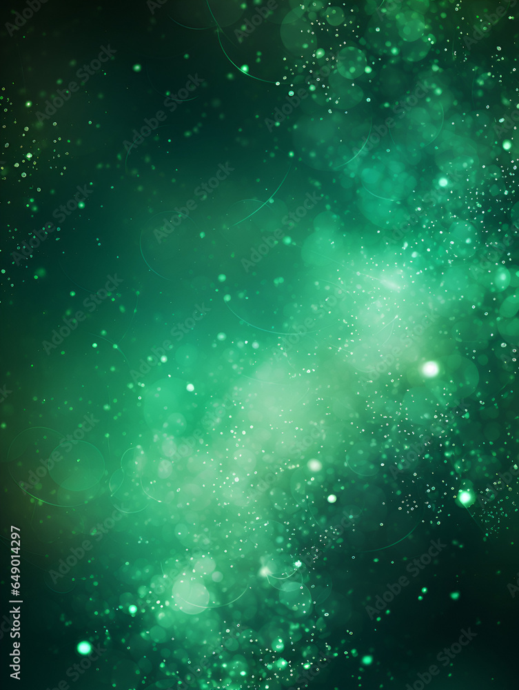 Fototapeta premium Futuristic abstract dark green glow particle background