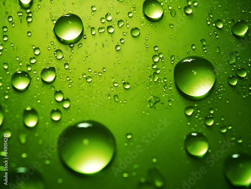Textured green water drops abstract background 