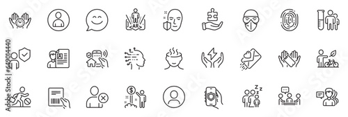 Icons pack as Medical mask, Safe time and Eco bike line icons for app include Medical analyzes, House security, Face protection outline thin icon web set. Love letter, Jobless. Vector