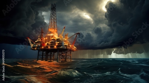 Oil rig at the sea