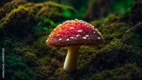 Beautiful fly agaric mushrooms close-up
