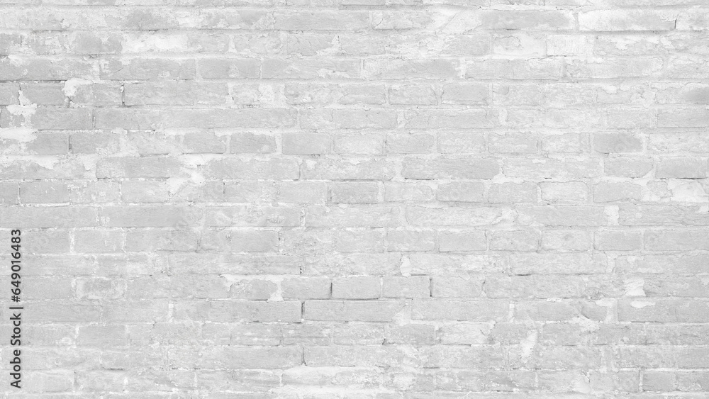 Abstract white brick wall texture for pattern background. wide panorama ...