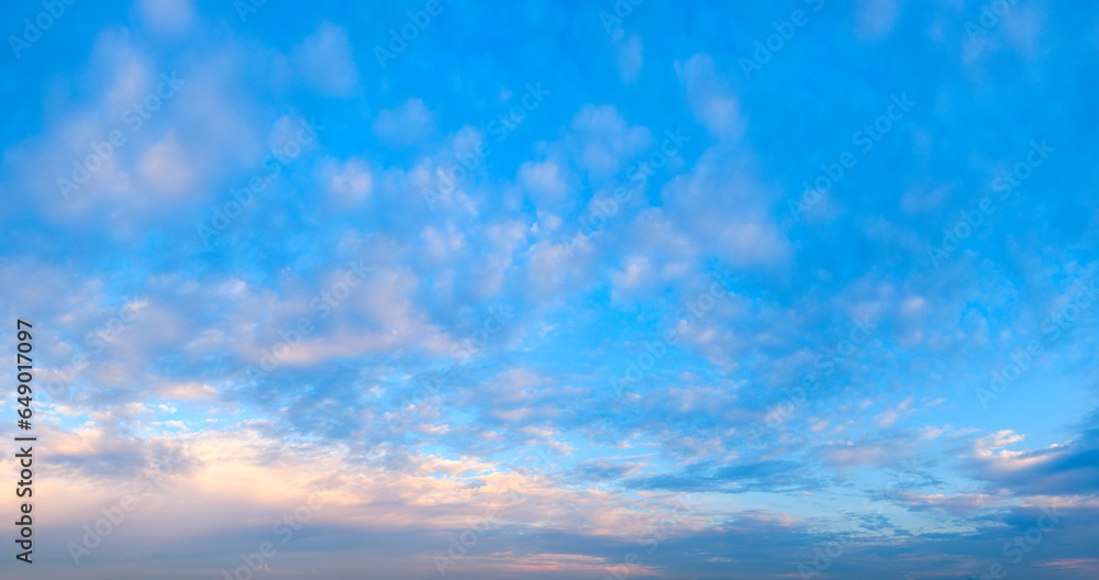 Obraz premium Panoramic landscape of bright red orange sunrise sunset as texture background as template, page or web banner