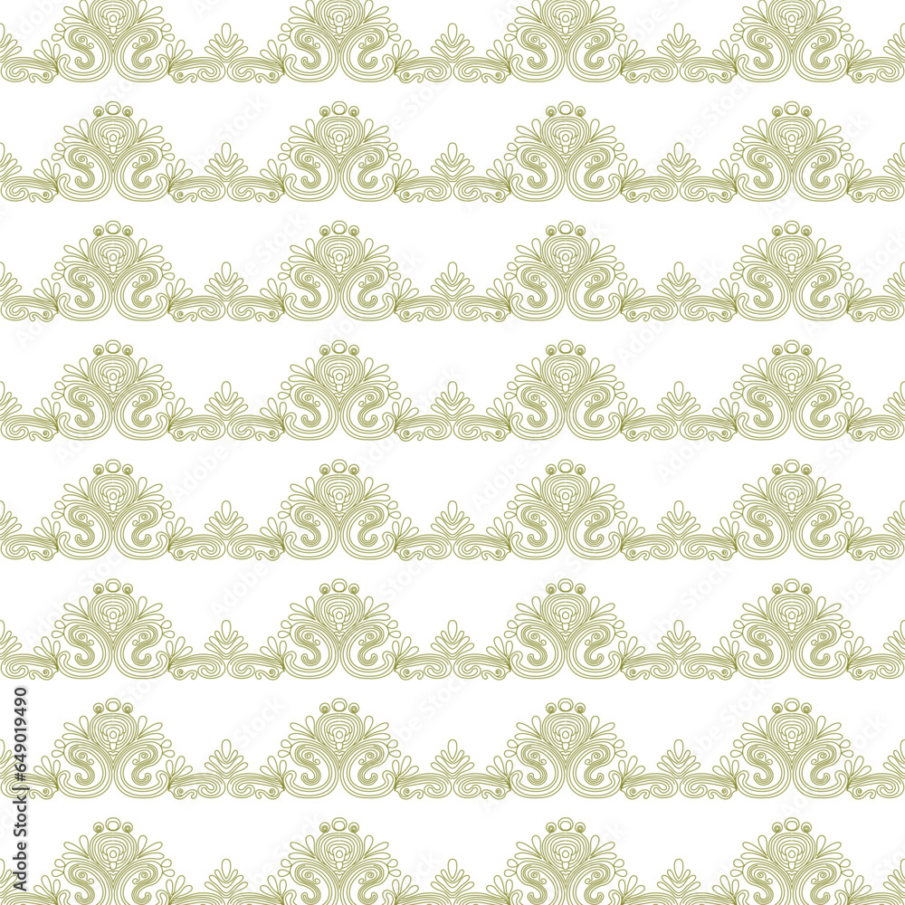 A vibrant green and white floral border pattern