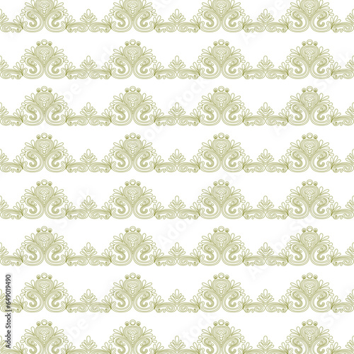 A vibrant green and white floral border pattern