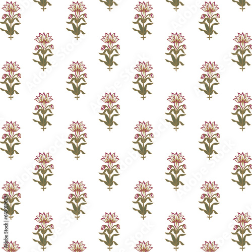 A pattern of flowers booties on a white background