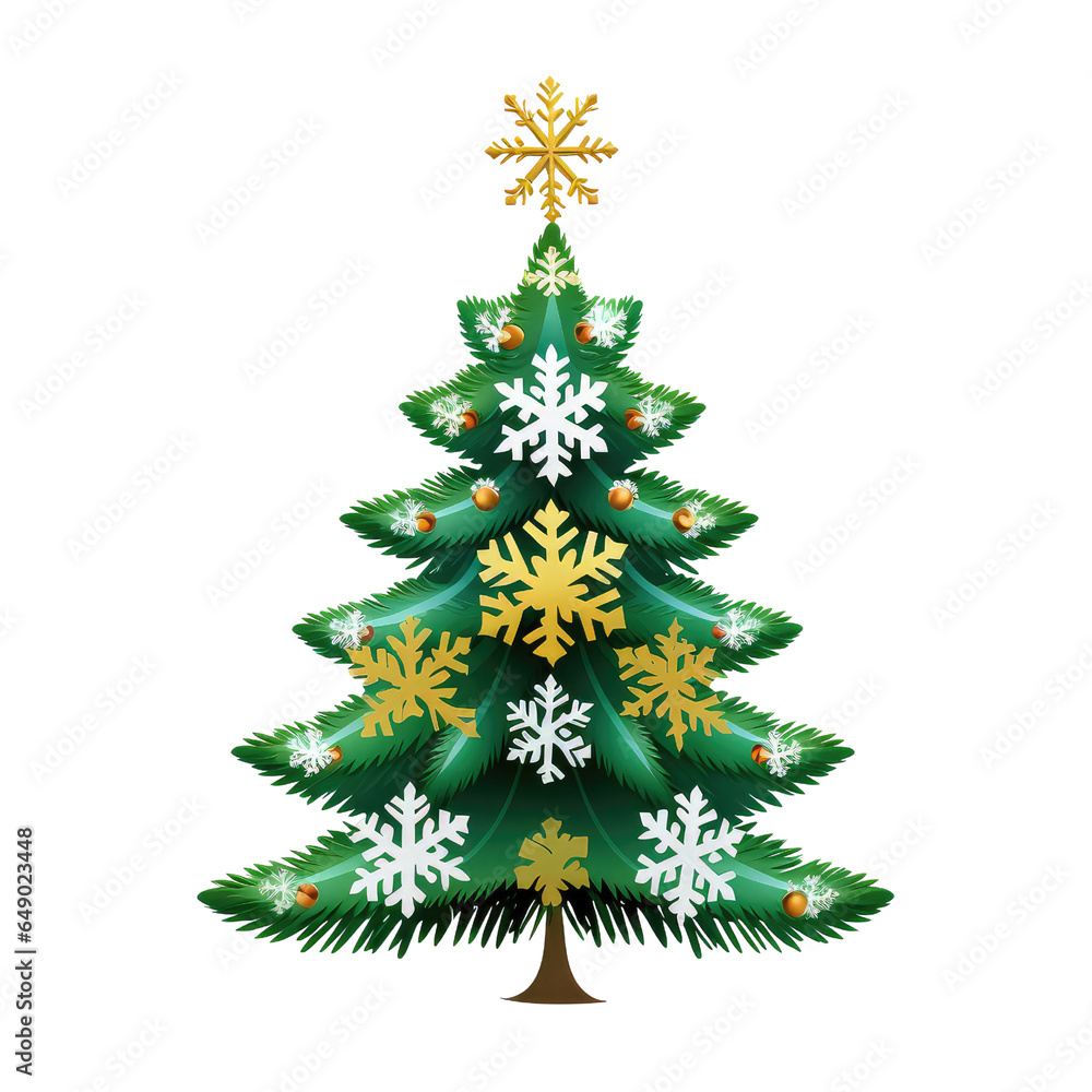 Fototapeta premium Watercolor Christmas Tree (AI Generated)