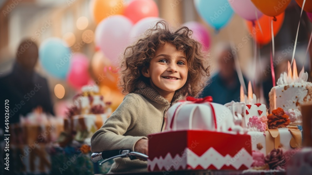 A little girl sitting in front of a birthday cake A little girl sitting in front of a birthday cake