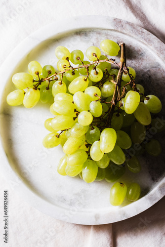 Bunch of green-white Sultana grapes.