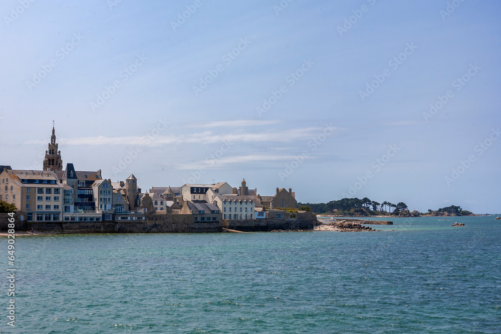 Roscoff, Finistère, Brittany, France: view looking west from the pier (Estacade de Roscoff) on a fine Summer's day