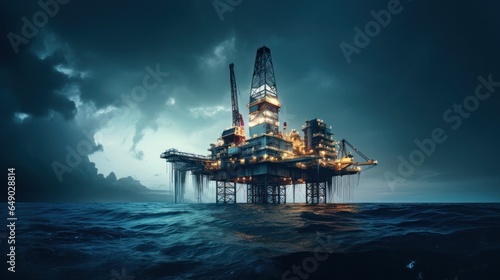 Oil rig at the sea