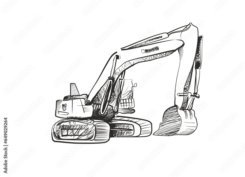 Excavator black white png Excavator black white png