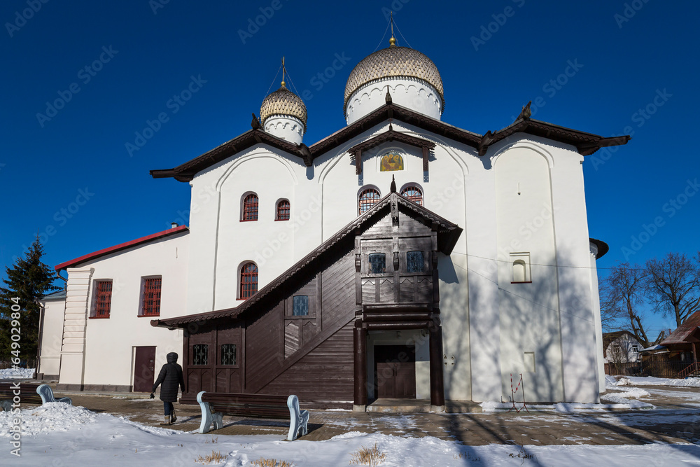 View of medieval church in Novgorod the Great
