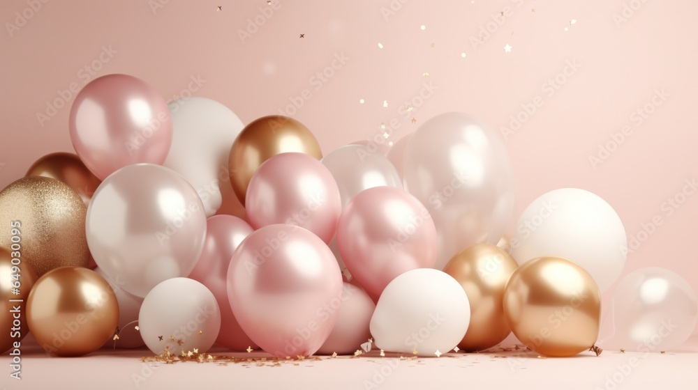 Pink ballons holiday background