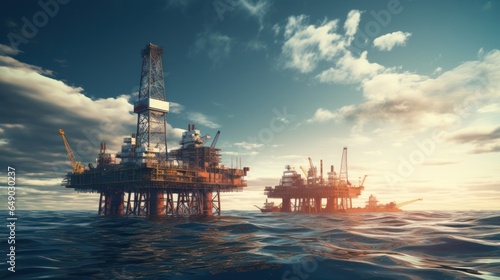 Oil rig at the sea