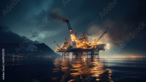 Oil rig at the sea