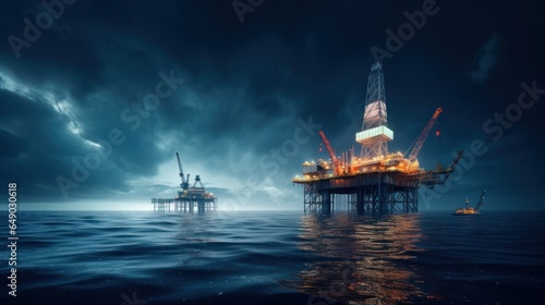 Oil rig at the sea