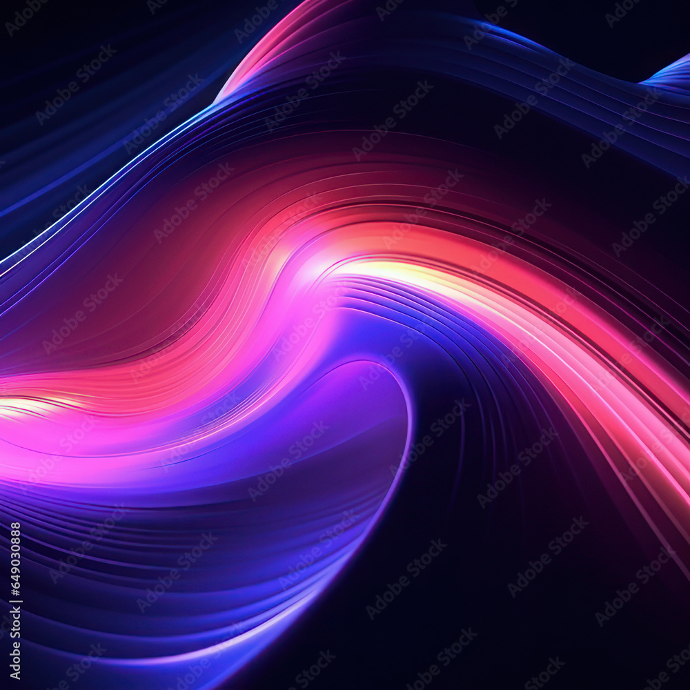Abstract neon square background, neon swirl. AI generative. Abstract neon square background, neon swirl. AI generative.