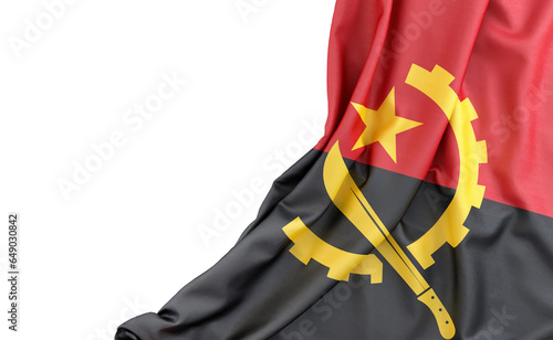 Flag of Angola with empty space on the left. Isolated. 3D Rendering photo