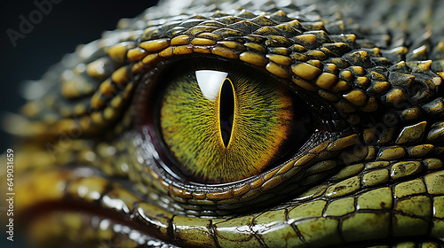 Reptile eye close-up with macro detail