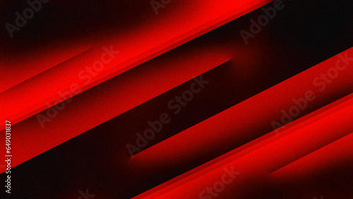 Bright red abstract geometric gradient background for design. Stripes, lines, vectors, rays. Grainy, noisy, rough. Template for poster header, banner design