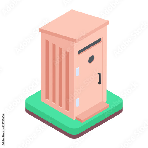 Trendy isometric icon of chicken coop 