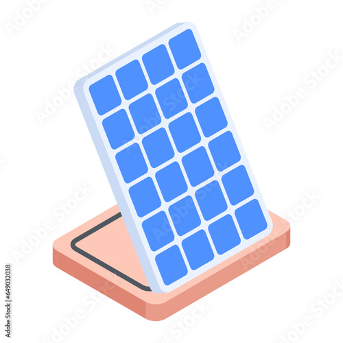 Solar panel isometric icon design 