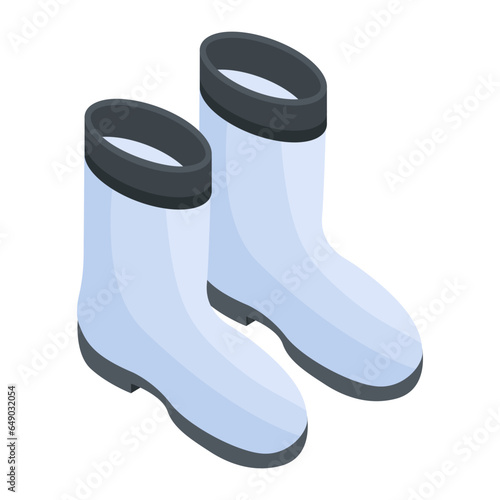 Farming boots isometric icon design 