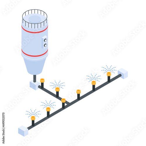 Modern isometric icon of smart irrigation 