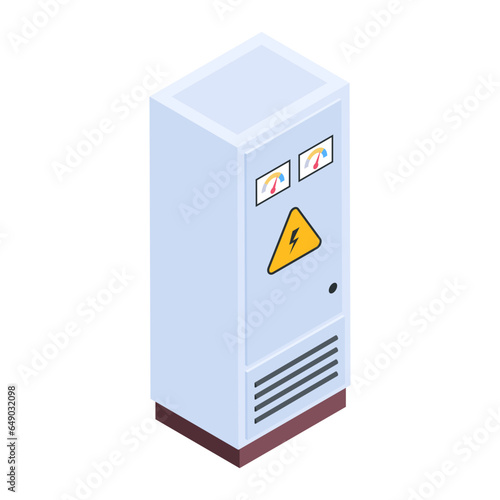 Check electrical box isometric icon 