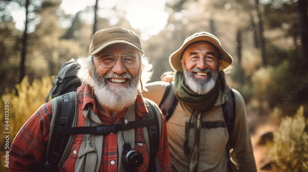 Fototapeta premium an elderly couple on a camping trip 