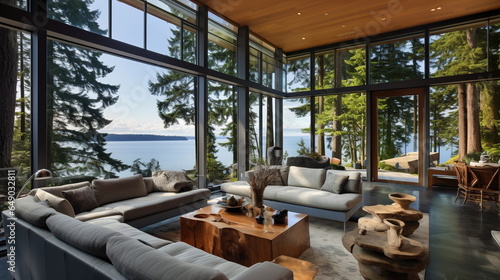 Pacific Northwest Modern luxury home interior © DanChik