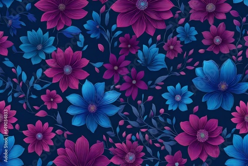 image of floral wallpaper  dark theme. AI Generative