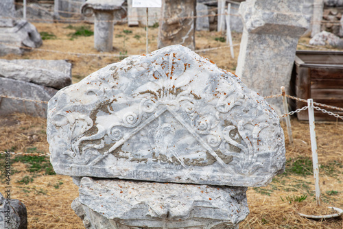 Aizonai antic city ruins with Zeus temple. Aizanoi ancient city in Cavdarhisar, Kutahya, Turkey. photo