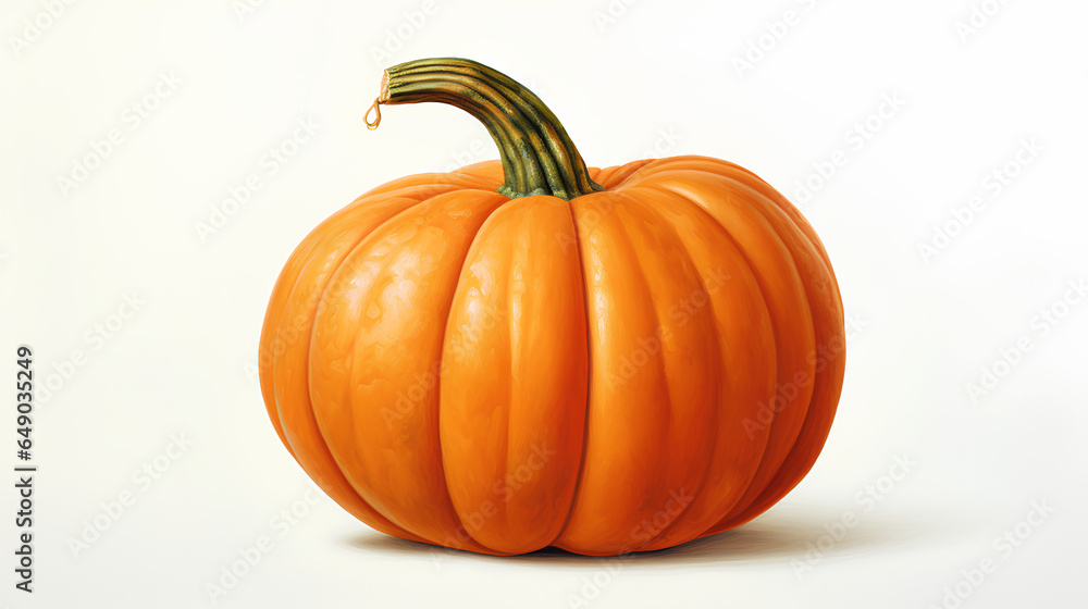 Obraz premium A pumpkin against a white background, creating a simple and clean visual.