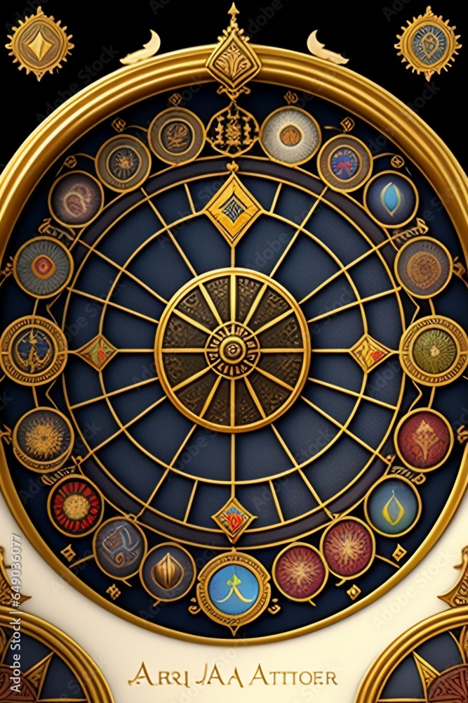 Tarot Major arcana card Wheel of Fortune, clean lines, intricate borders fits in finished picture, art by Milo Manara, unreal engine, intricate details