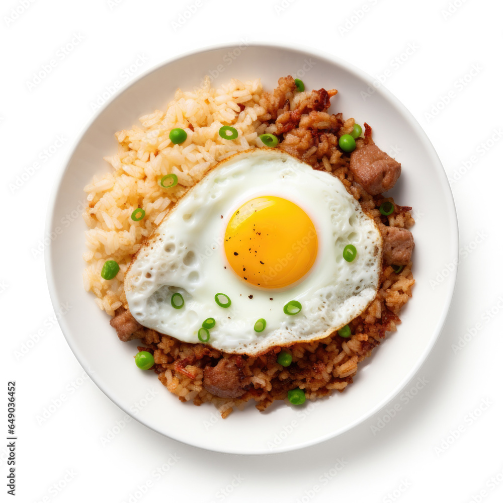 Fried Rice with Egg Isolated on a Transparent Background Fried Rice with Egg Isolated on a Transparent Background