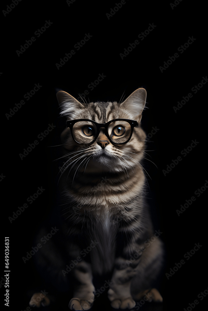 retrato de gato con gafas retrato de gato con gafas